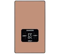 British General Pcdcp20B Double Raised Slim Screwless Shaver Socket Gloss 240V Copper Effect