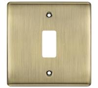 British General RNAB1 Nexus Metal Antique Brass 1 Module Grid Front Plate