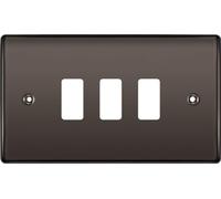 British General RNBN3 Nexus Grid Black Nickel 3 Module Front Plate