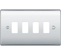 British General RNPC4 Nexus Grid Polished Chrome 4 Module Front Plate