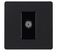 BG Evolve Matt Black Single Socket for TV/FM Co-Axial Aerial Connection - PCDMB60B
