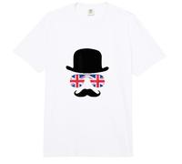 British Gentleman Bowler Hat, Union Jack Aviators Comfort Colors Adult Heavyweight T-Shirt