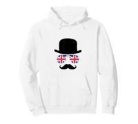 British Gentleman Bowler Hat, Union Jack Aviators Pullover Hoodie
