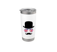 British Gentleman Bowler Hat, Union Jack Aviators Stainless Steel Insulated Tumbler