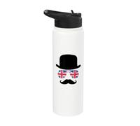 British Gentleman Bowler Hat, Union Jack Aviators Stainless Steel Insulated Water Bottle