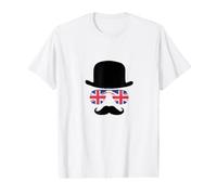 British Gentleman Bowler Hat, Union Jack Aviators Value Graphic T-Shirt