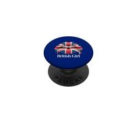 British Girl Dripping Union Jack Flag Lips United Kingdom PopSockets Adhesive PopGrip