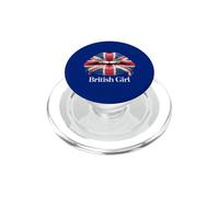 British Girl Dripping Union Jack Flag Lips United Kingdom PopSockets PopGrip for MagSafe