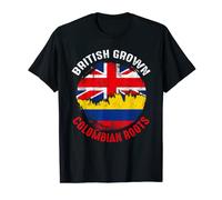 British Grown Colombian Roots, Vintage Flags for Men Women T-Shirt