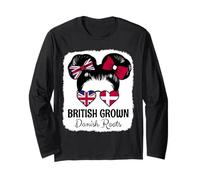 British Grown Danish Roots Girl Britain Denmark Heritage Long Sleeve T-Shirt