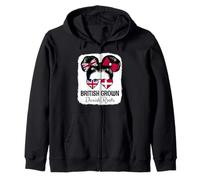 British Grown Danish Roots Girl Britain Denmark Heritage Zip Hoodie