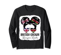 British Grown Kenyan Roots Girl Britain Kenya Heritage Long Sleeve T-Shirt