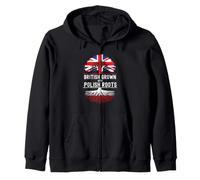 British Grown Polish Roots Heritage Zip Hoodie