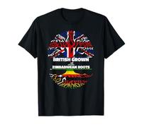 British Grown Zimbabwean Roots Britain And Zimbabwe UK Flag T-Shirt