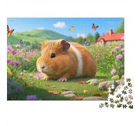 British Guinea Pig Jigsaw Puzzles Puzzles for Adults Kids. 1000 Piece Whimsical Challenge Toy Educational Games Home Decoration for Adults& Kids Age 14 Years Up (75x50cm)