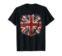 British Guitar Pick Union Jack Guitarist Vintage Music T-Shirt