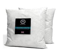 BRITISH HANDMADE EXTRA FILLED DUCK FEATHER CUSHION INNER PADS INSERT FILLERS (Pack of 2, 16X16")