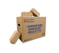 British Hardwood Sawdust Briquettes - Box of 24, Made from 100% Pure Sawdust
