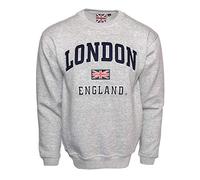 British Heritage Brands LE201GN Unisex London England Sweatshirt Grey Navy XS-2XL (XL)
