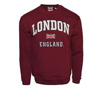British Heritage Brands LE201MOW Unisex London England Sweatshirt Maroon Off White XS-2XL (M)