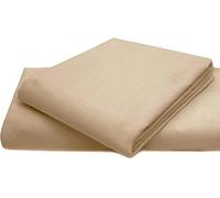 British Home Bedding - 100% Pure Egyptian Cotton 200 Thread Count Flat Bed Sheets - Hypoallergenic, Premium Deluxe Hotel Quality with Supreme Softness (Latte, Double)