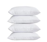 British Home Bedding - 4 Pack Premium Bounce Back Pillows Optimum Quality Hollow Fibre Pillows (4 Pack, White)