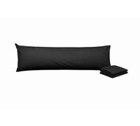 British Home Bedding Bolster Pillow Case Long Body Orthopaedic Support Maternity Pregnancy Pillow Case (Small Double 4ft 19" X 48", Black)