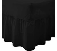 British Home Bedding - Luxury Valance Fitted Sheets - Plain Percale Quality Bed Sheet (Black, Super King)