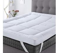 British Home Bedding -Mattress Topper 10CM Small Double 4Ft Thick Hotel Quality Ultra Soft Microfibre Hypoallergenic Deep Mattress Pad with Corner Straps (Small Double 4FT)