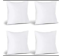 British Home Bedding Pack of 4 Square Hollow Fibre Cushion Pads 20 x 20, Inners Fillers Inserts Multi-Pack 4, White, 50x50 cm (Pack of 4)
