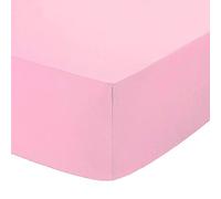 British Home Bedding - Plain Polycotton Percale Fitted Bed Sheets - Shrinkage and Fade resistant with a soft luxurious finish (Pink, 4FT Small Double)