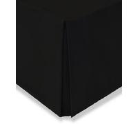 British Home Bedding - Pleated Platform Base Valance Sheet - Plain Polycotton fits under Mattress Base Valance Sheet - Ultra Soft and Light Weight (King, Black)