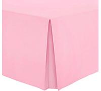 British Home Bedding - Pleated Platform Base Valance Sheet - Plain Polycotton fits under Mattress Base Valance Sheet - Ultra Soft and Light Weight (King, Pink)