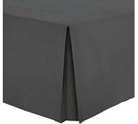 British Home Bedding - Pleated Platform Base Valance Sheet - Plain Polycotton fits under Mattress Base Valance Sheet - Ultra Soft and Light Weight (Single, Dark Grey)