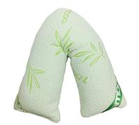 British Home Bedding - Supreme Bamboo V-Shape Breathable Hollowfiber Orthopaedic Support Pillow For Nursing, Pregnancy, Reading, Neck And Back Support (Red)