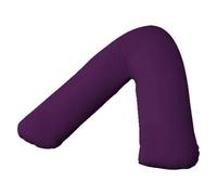 British Home Bedding V Shaped Pillow With Case for Nursing Back Neck Shoulder Support (Purple)