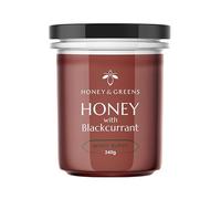 British Honey with Blackcurrant - Raw, Pure & Natural | Unpasteurised Honey (240g) - Certified Authentic, 0% Added Sugar, Fruity