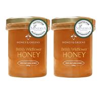 British Honey with Cinnamon (Pack of 2) - Raw, Pure & Natural | Unpasteurised Honey with Ceylon Cinnamon (500g) - Certified Authentic, 0% Added Sugar (Wildflower - 2 Pack)