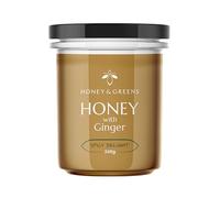 British Honey with Ginger - Raw, Pure & Natural | Unpasteurised Natural Honey with Ground Ginger (240g) - Certified Authentic, 0% Added Sugar