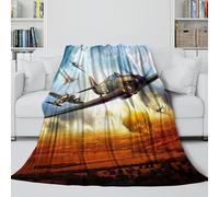 British Hurricane Fighter Soft Fuzzy Blanket - Military 3D Printed Blanket Gift for Son Daughter Grandson Granddaughter Friend - Fleece Throws for Bed Sofa Office Crib 40x50inch(100x130cm)