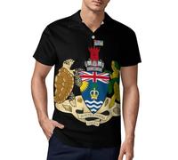 British Indian Ocean Territory Men's Polo Shirt Short Sleeve Golf T Shirt Moisture Wicking Workout Tees L
