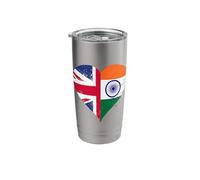 British Indian Pride Independence Day A Cool India UK Flag Stainless Steel Insulated Tumbler
