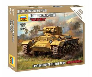 British Infantry Tank Valentine II 1:100 Plastic Model Kit ZVEZDA