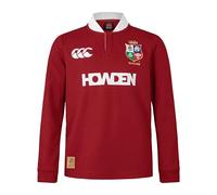 British & Irish Lions Unisex Kids Canterbury 2025 Junior Long Sleeve Classic Rugby Jersey, Red Dahlia, 14 Years