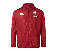 British & Irish Lions Canterbury Men's Official Canterbury Lightweight Rain Jacket | Rugby Jacket | Water Resistant, Red Dahlia, L
