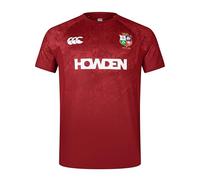 British & Irish Lions Canterbury Men's Official Canterbury Superlight T-Shirt | Rugby Tee | Breathable, Red Dahlia, 3XL