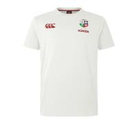Canterbury Men's British & Irish Lions Canterbury Cotton Rugby Jersey Tee | Short Sleeve T-Shirt | Organic Cotton | Official British & Irish Lions Licensed Product Non-Technical T-Shirt, Egret, 2XL