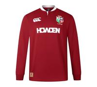 British & Irish Lions Canterbury Adult Unisex Official Canterbury Long Sleeve Classic Rugby Jersey | Relaxed Fit | Soft Feel, Red Dahlia, M