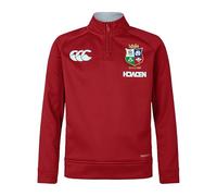 British & Irish Lions Unisex Kids Canterbury 2025 Junior 1/4 Zip Fleece, Red Dahlia, 10 Years