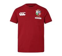 British & Irish Lions Unisex Kids Canterbury 2025 Junior Cotton Rugby Jersey Tee, Red Dahlia, 10 Years